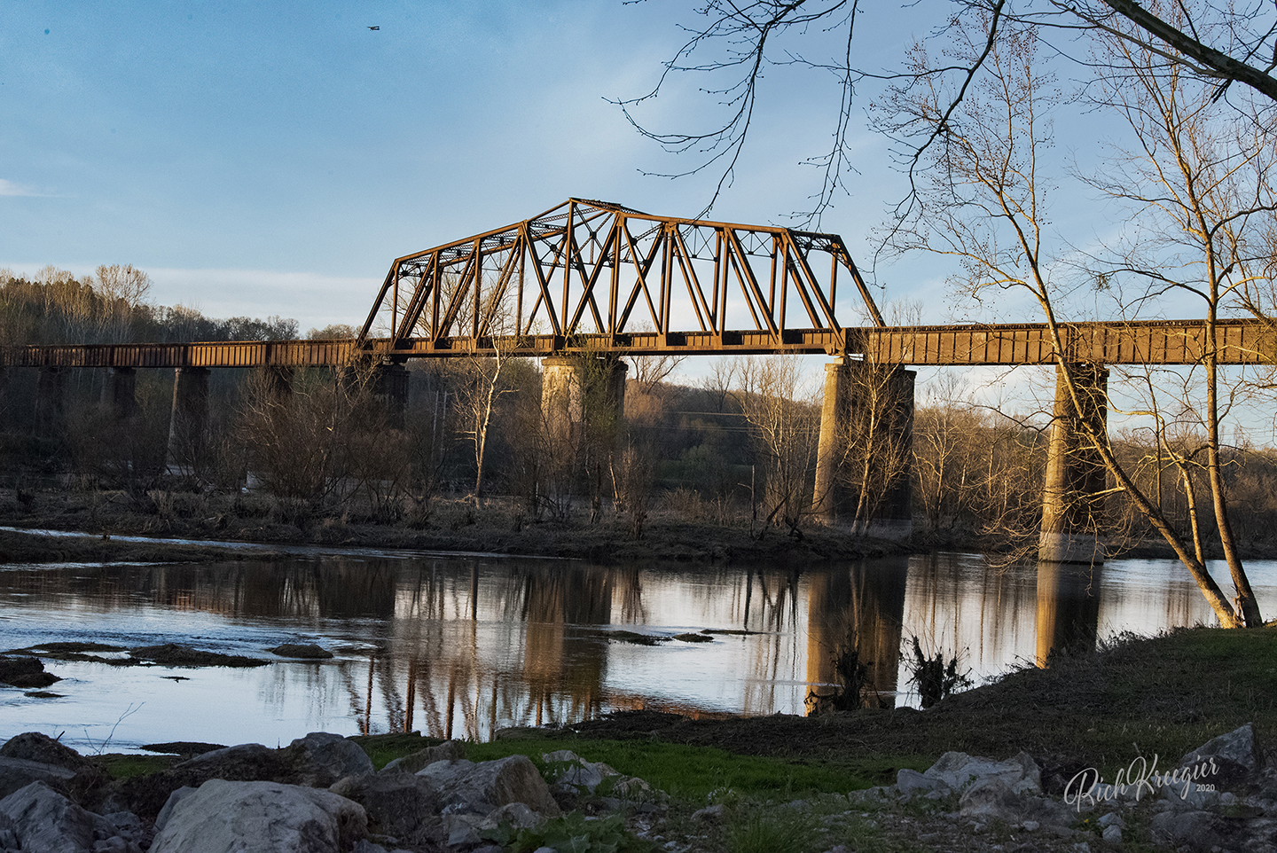 Cotter R/R Bridge evening 36" x 24" 7711